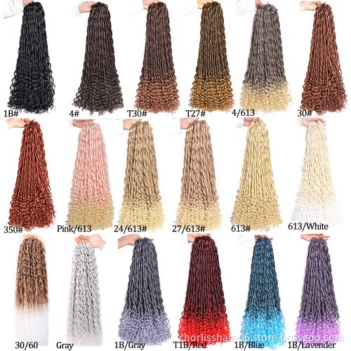 Wholesale Best Selling 24 Inches Ombre Light Color Wavy Bulk Cambodian Hair Crochet Braids Synthetic Braiding Hair Extensions